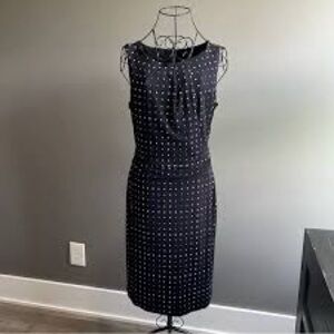Ann Taylor Black Dress with White Dots